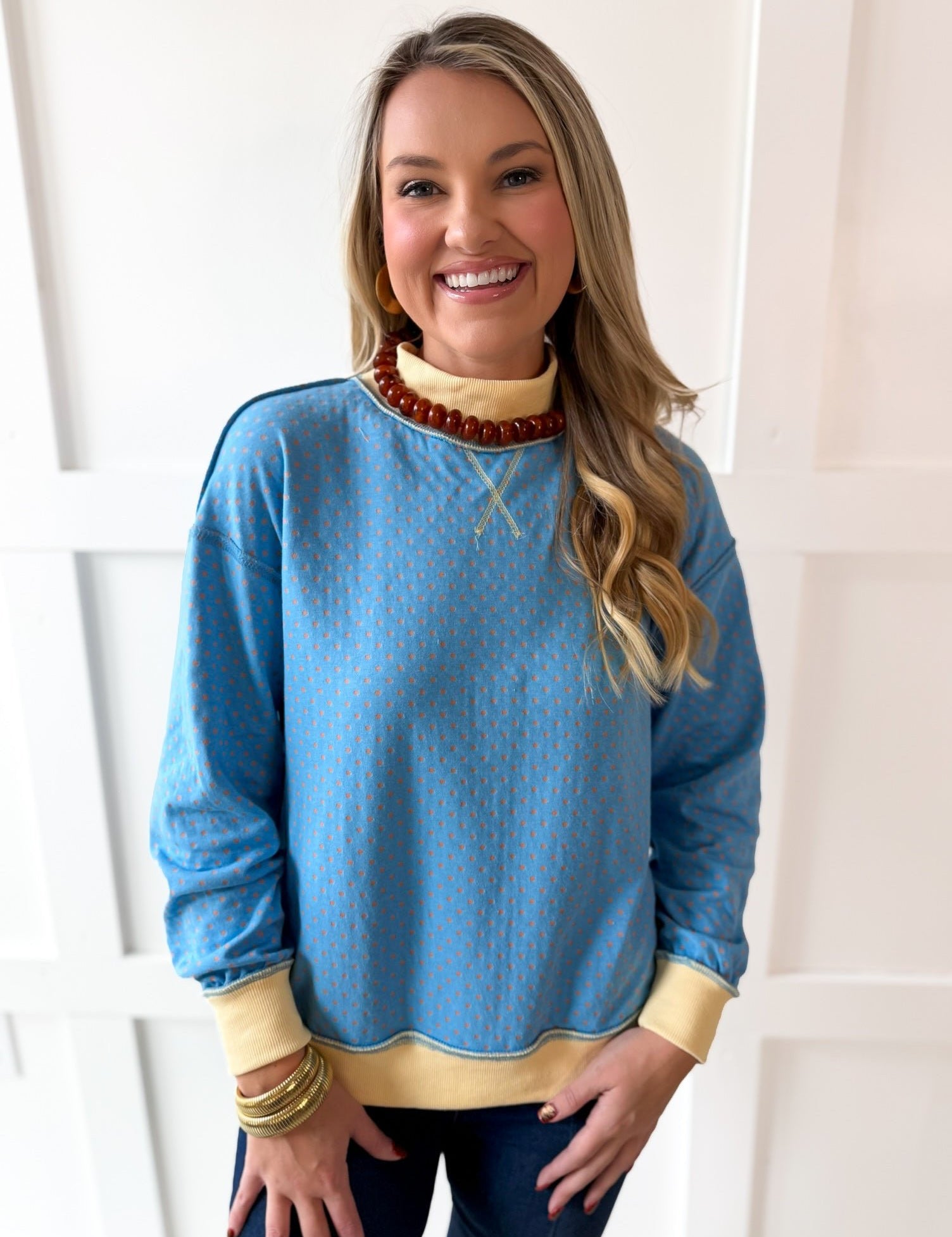 Reversible Sweater - Sky/Peach