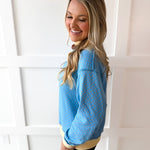 Reversible Sweater - Sky/Peach