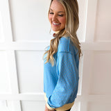 Reversible Sweater - Sky/Peach