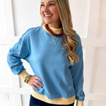 Reversible Sweater - Sky/Peach
