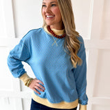 Reversible Sweater - Sky/Peach