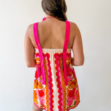 Ric-Rac Strap Floral Dress