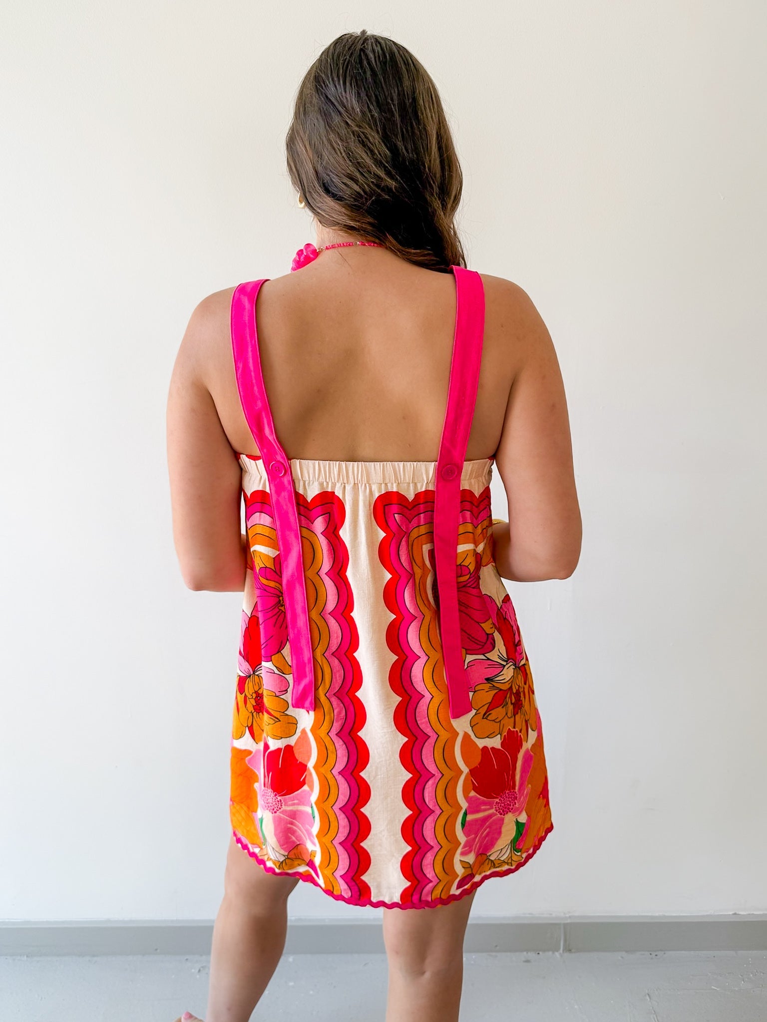 Ric-Rac Strap Floral Dress