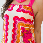 Ric-Rac Strap Floral Dress