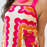 Ric-Rac Strap Floral Dress