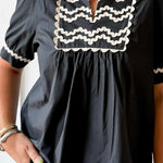 Ric-Rac Trim Accent Solid Top