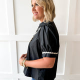 Ric-Rac Trim Accent Solid Top