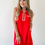 Ric - Rac Trim Detail Solid Shift Dress