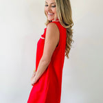 Ric - Rac Trim Detail Solid Shift Dress