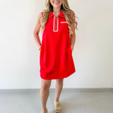 Ric - Rac Trim Detail Solid Shift Dress