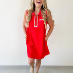 Ric - Rac Trim Detail Solid Shift Dress