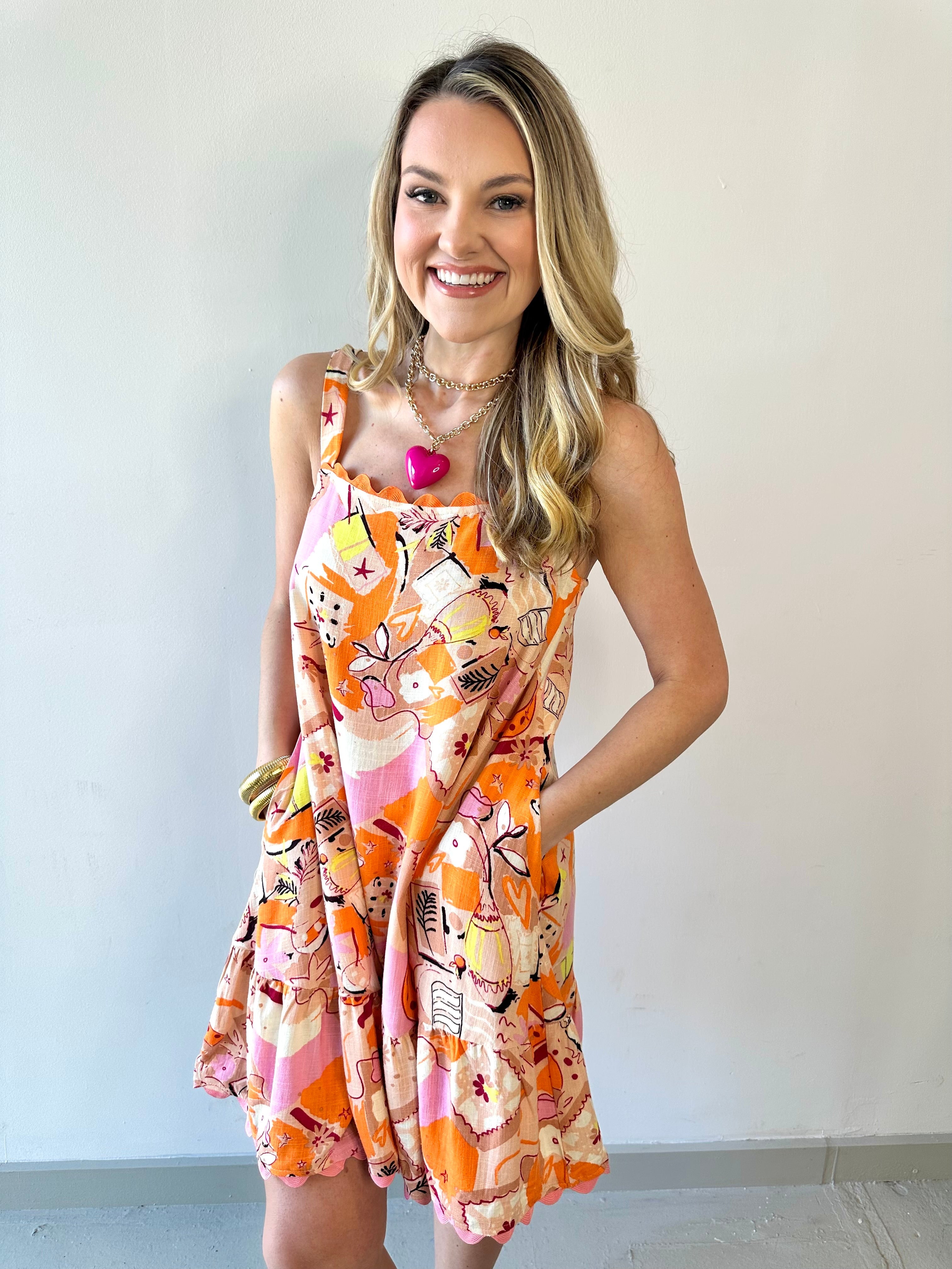 Ric Rac Trim Linen Square Dress