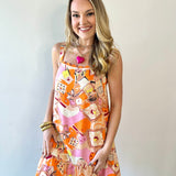 Ric Rac Trim Linen Square Dress