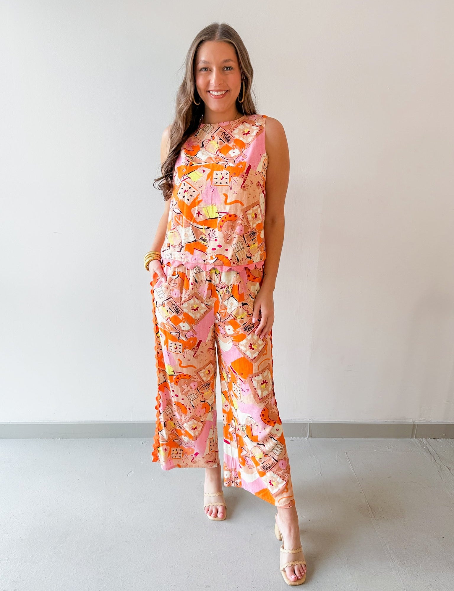 Ric Rac Trim Linen Top