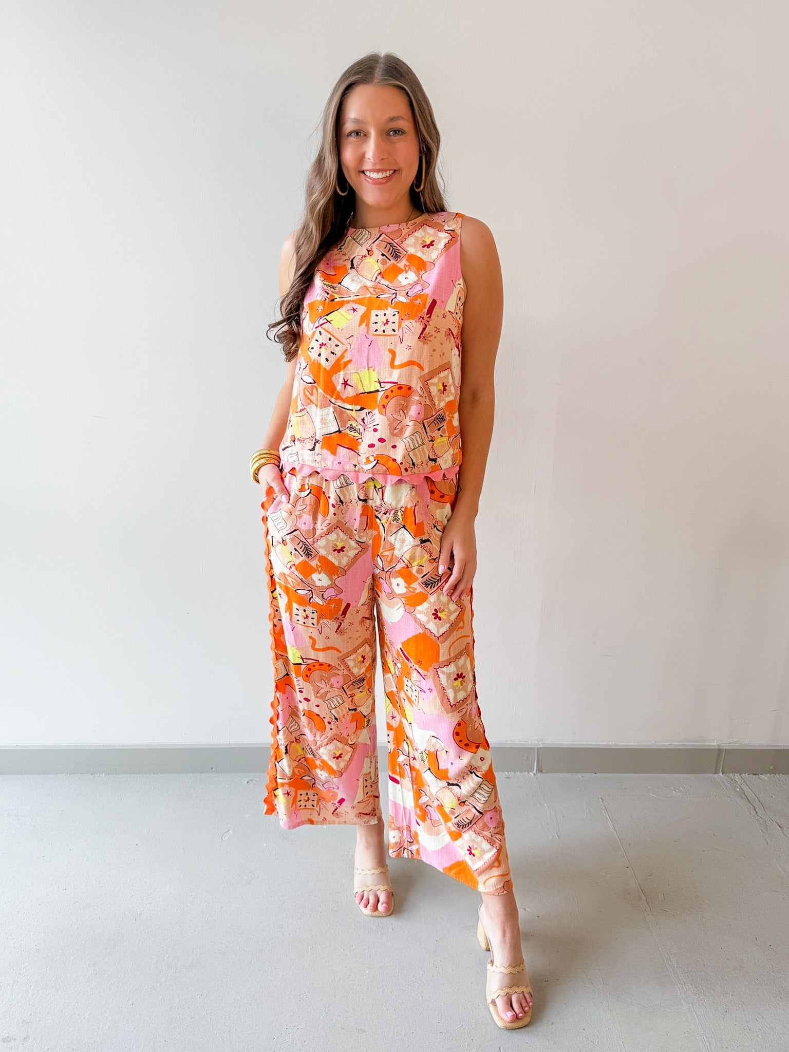 Ric Rac Trim Linen Top