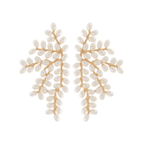 Rice Pearl Leaf Earrings