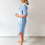 Roll Tab 3/4 Denim Shirt Dress