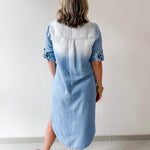 Roll Tab 3/4 Denim Shirt Dress