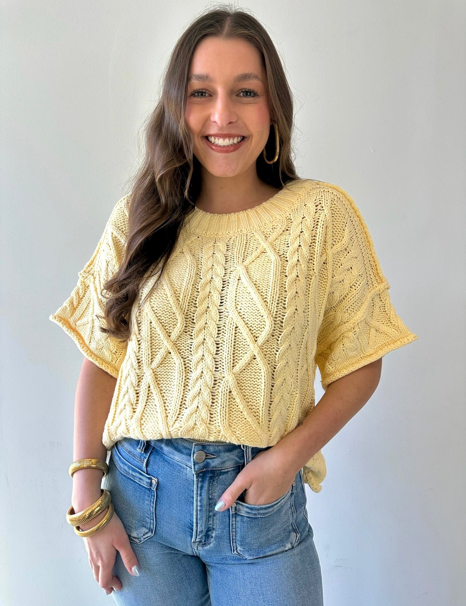 Round Neck Knit Sweater top