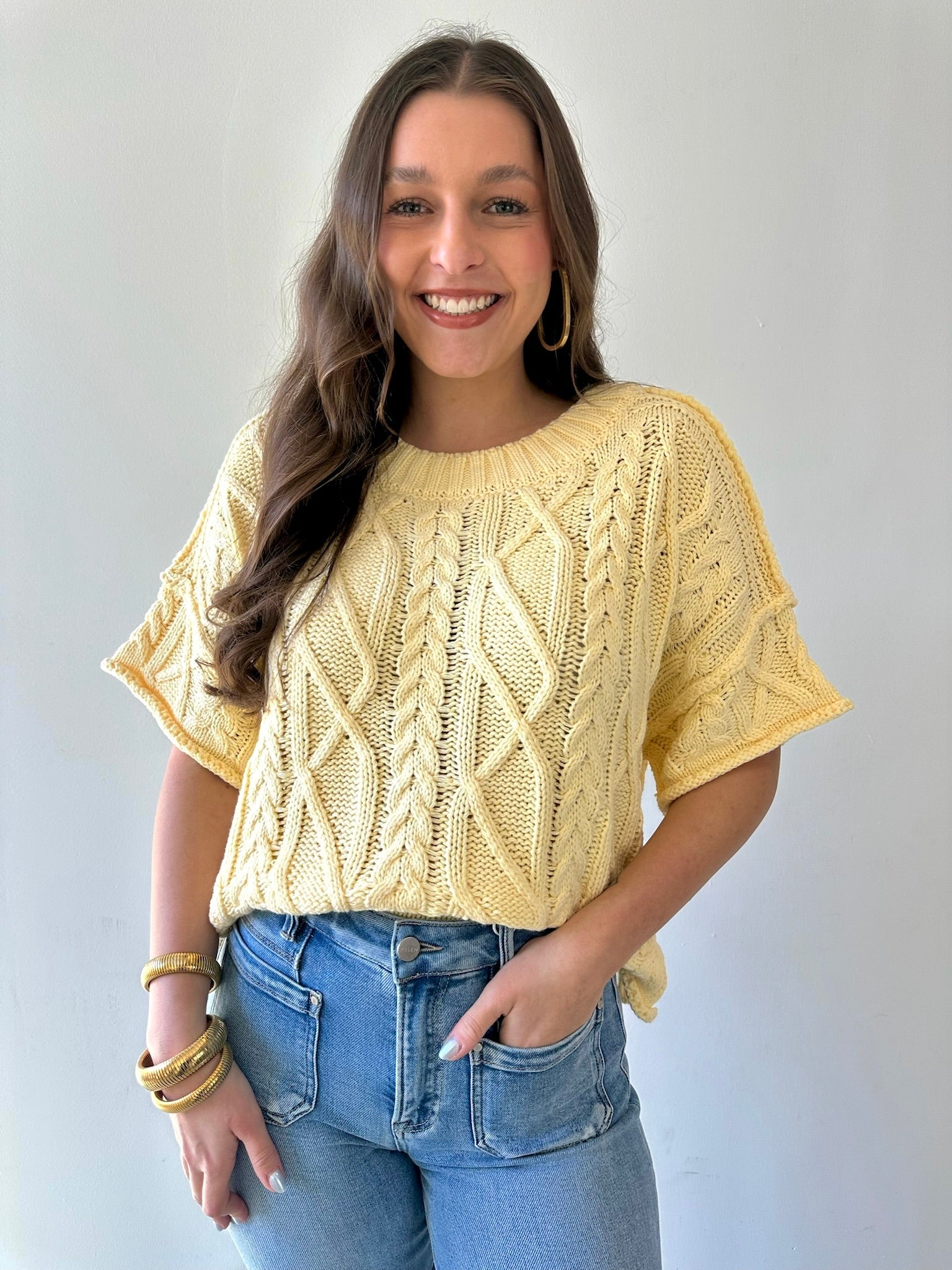 Round Neck Knit Sweater top