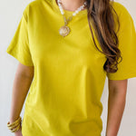 Round Neck Knit Top - Citrine