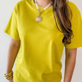 Round Neck Knit Top - Citrine