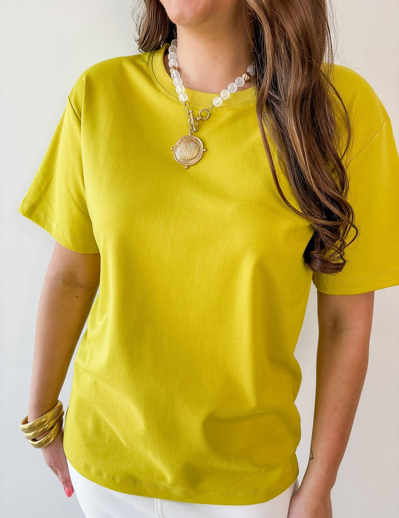 Round Neck Knit Top - Citrine
