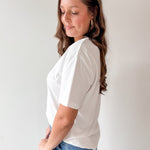 Round Neck Knit Top - Ivory