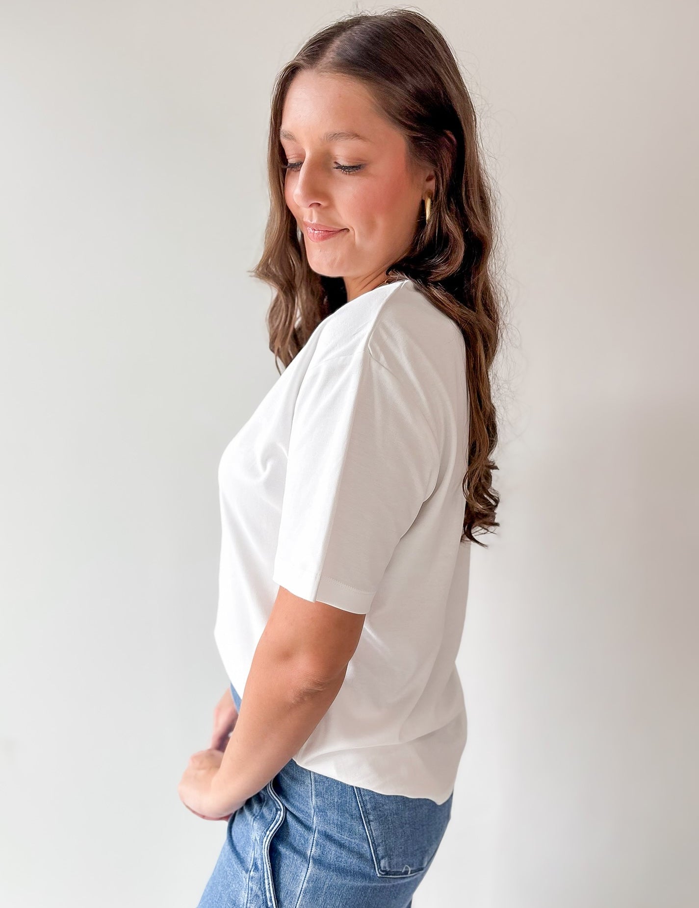 Round Neck Knit Top - Ivory