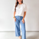 Round Neck Knit Top - Ivory