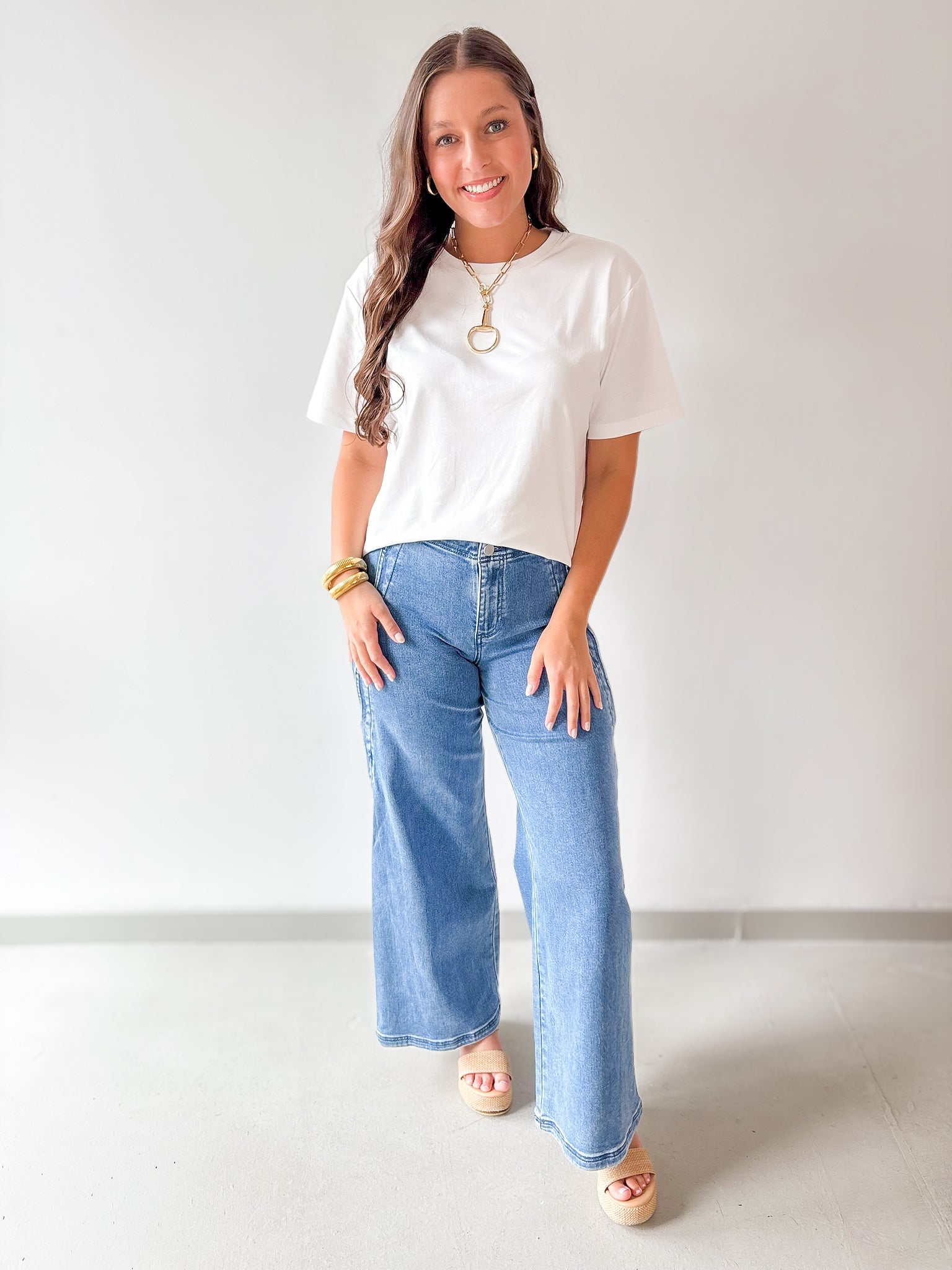 Round Neck Knit Top - Ivory