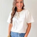 Round Neck Knit Top - Ivory