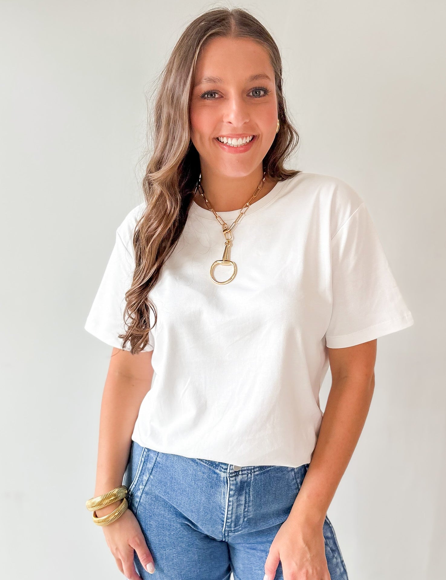 Round Neck Knit Top - Ivory