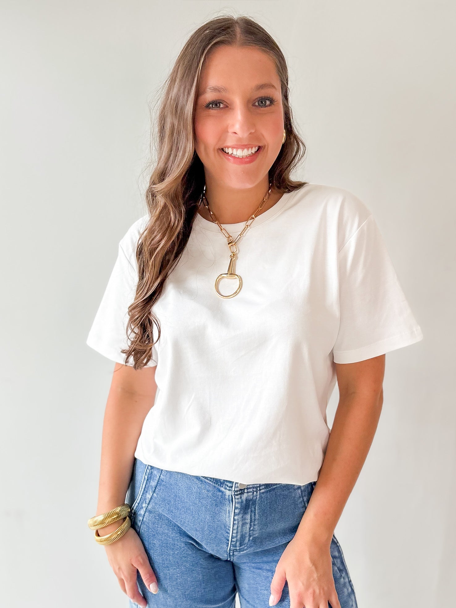 Round Neck Knit Top - Ivory