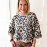 Round Neck Leopard Print Top