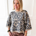 Round Neck Leopard Print Top