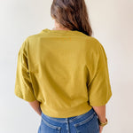 Round Neck Ribbed Band Top - Olive