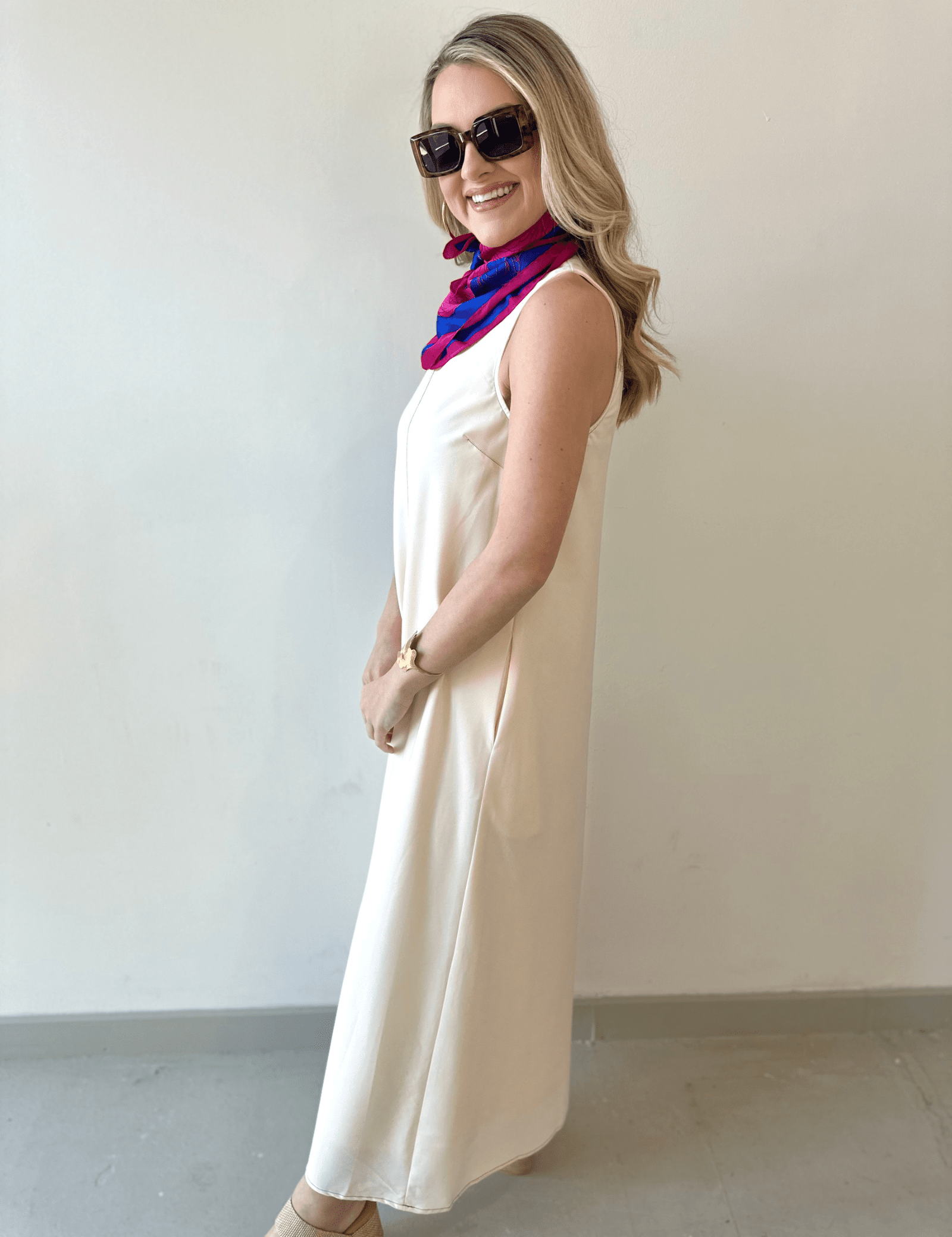 Round neck Sleeveless Maxi Dress