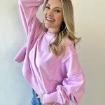 Round Neck Sweatshirt - Pink