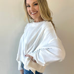 Round Neck Sweatshirt - White