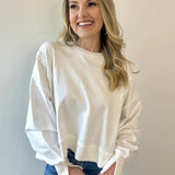 Round Neck Sweatshirt - White