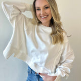 Round Neck Sweatshirt - White