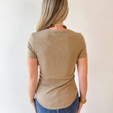 Round Neck T Shirt - Mocha