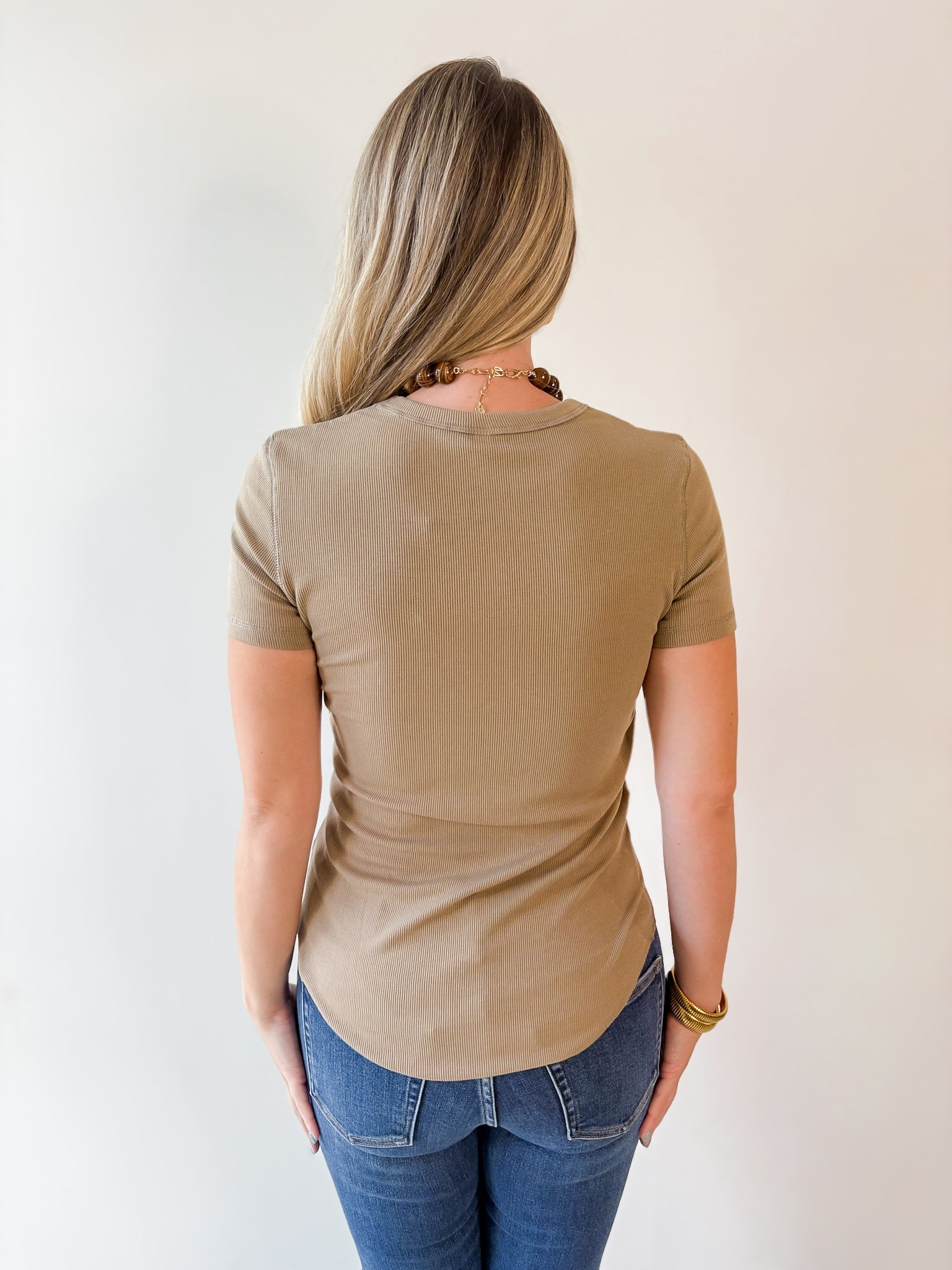Round Neck T Shirt - Mocha