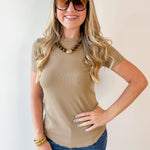 Round Neck T Shirt - Mocha
