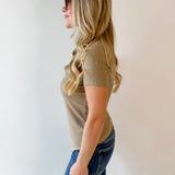 Round Neck T Shirt - Mocha