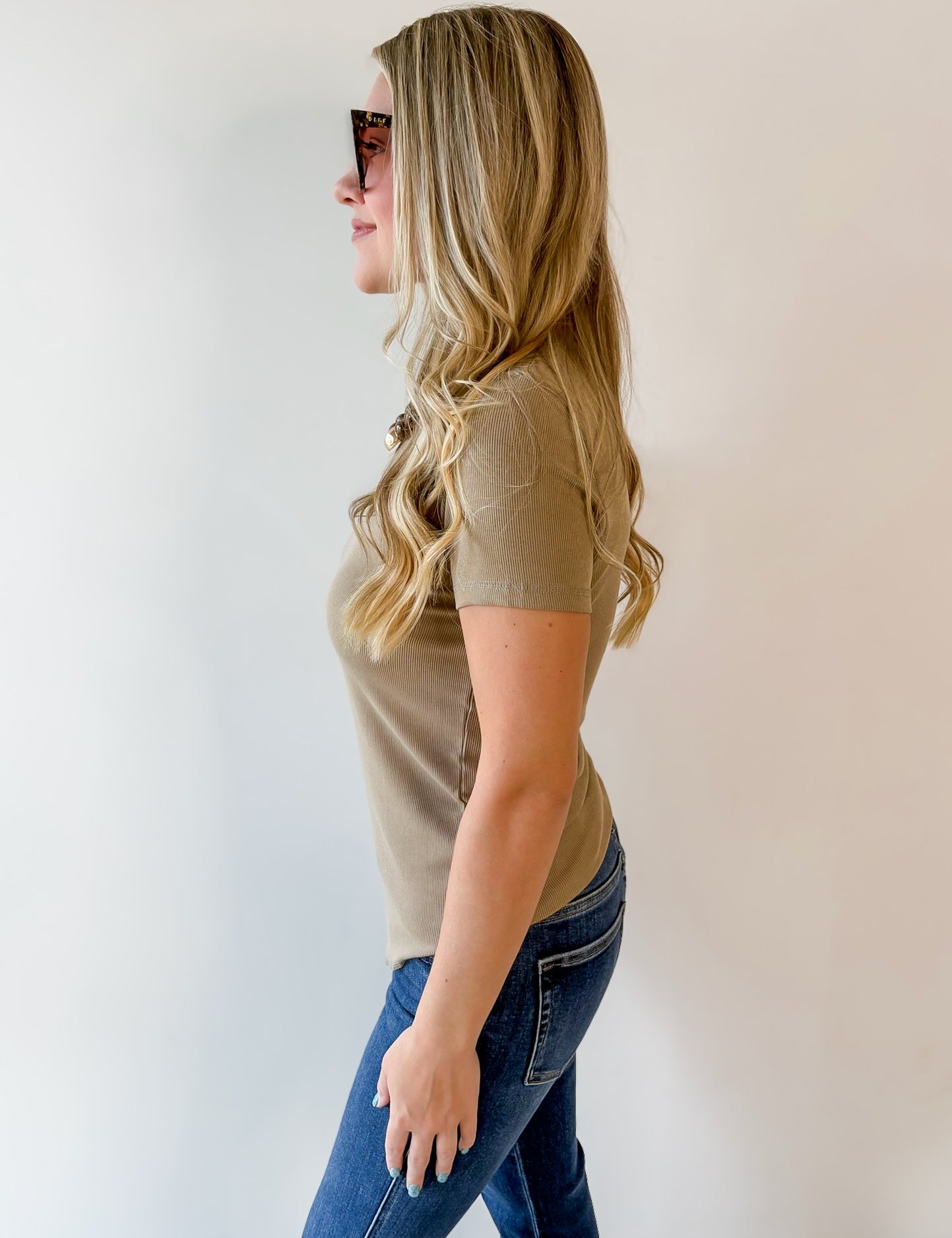 Round Neck T Shirt - Mocha