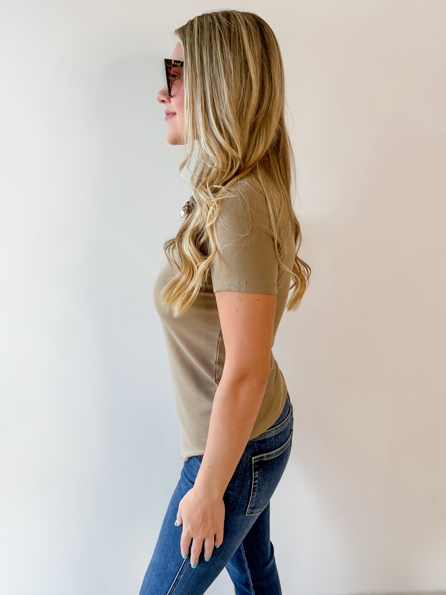 Round Neck T Shirt - Mocha