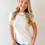 Round Neck T Shirt -White