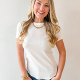 Round Neck T Shirt -White